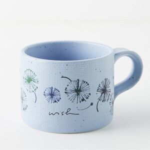 Anthropologie Blue Denim Reverie Wish Dandelion Mug